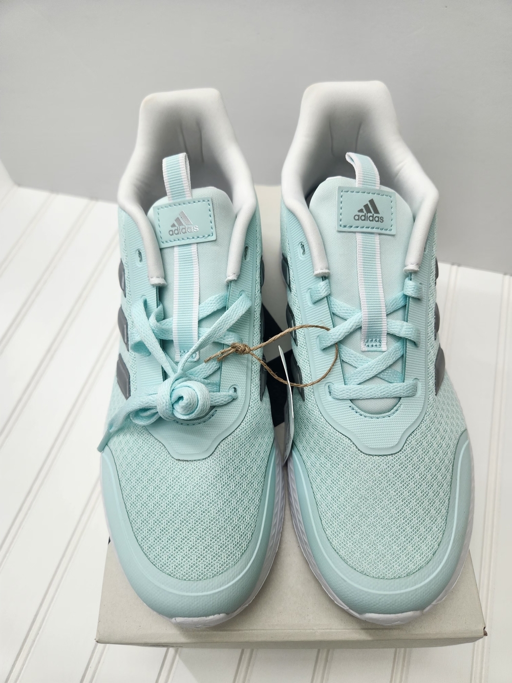 NWT Adidas Big Kid's Cloudfoam Running Shoes in Mint Green Size 6.5 - Picture 2 of 9